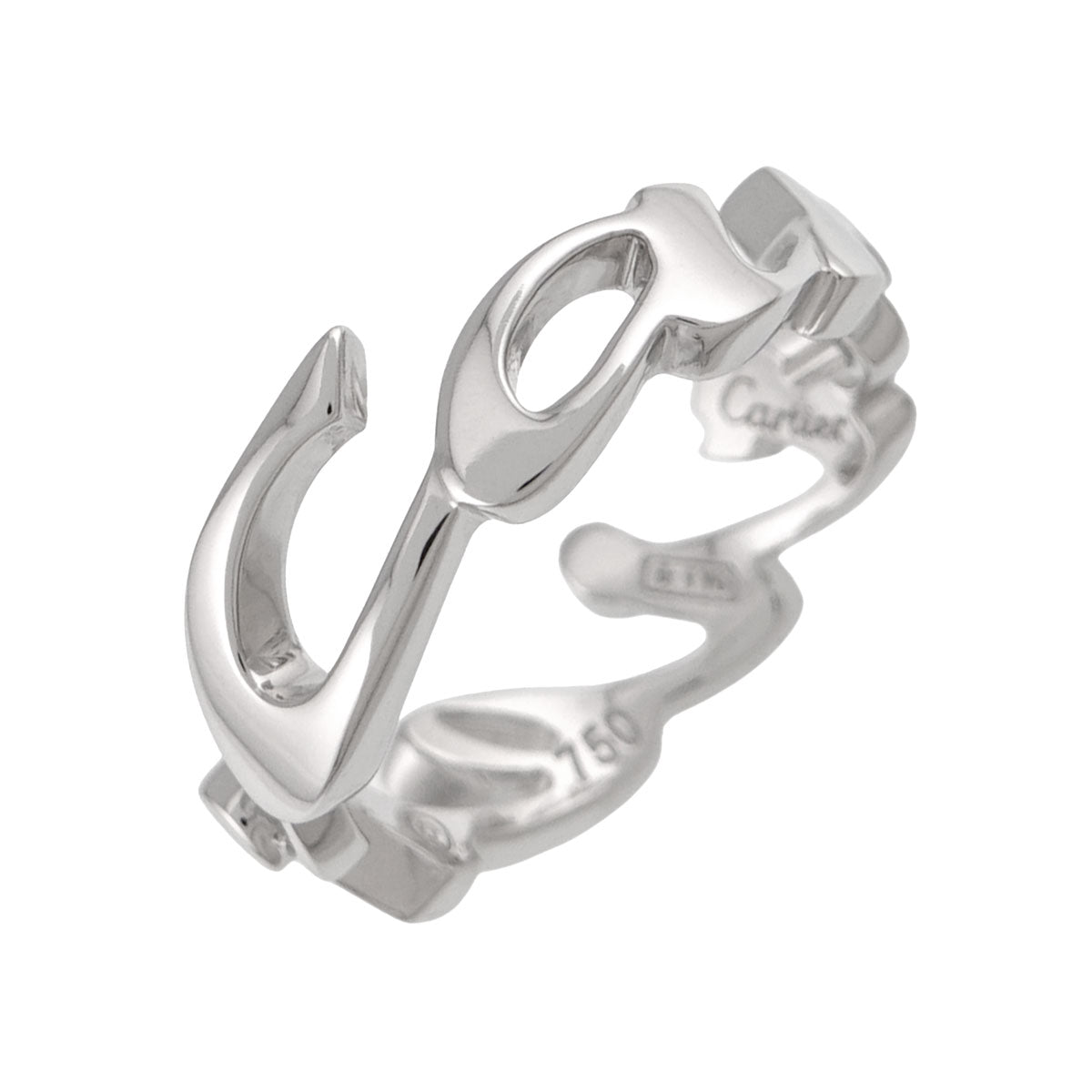 Signature Logo Ring 18K White Gold 750 Size49 4.75-5(US)
