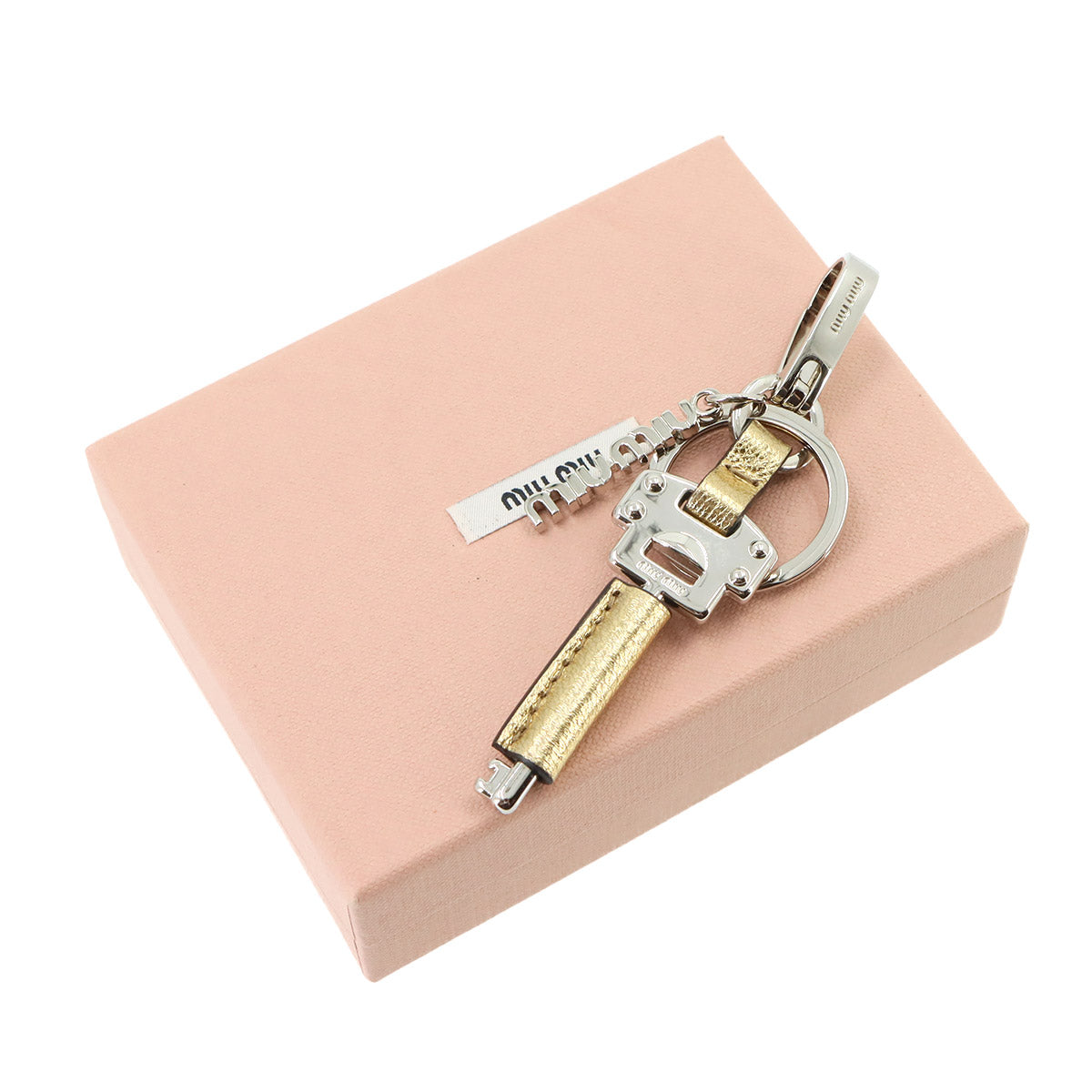 Key Motif Bag Charm Key Charm Leather Gold Silver Purse