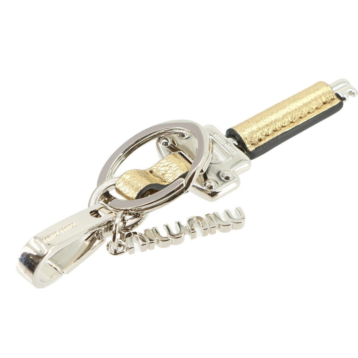Key Motif Bag Charm Key Charm Leather Gold Silver Purse