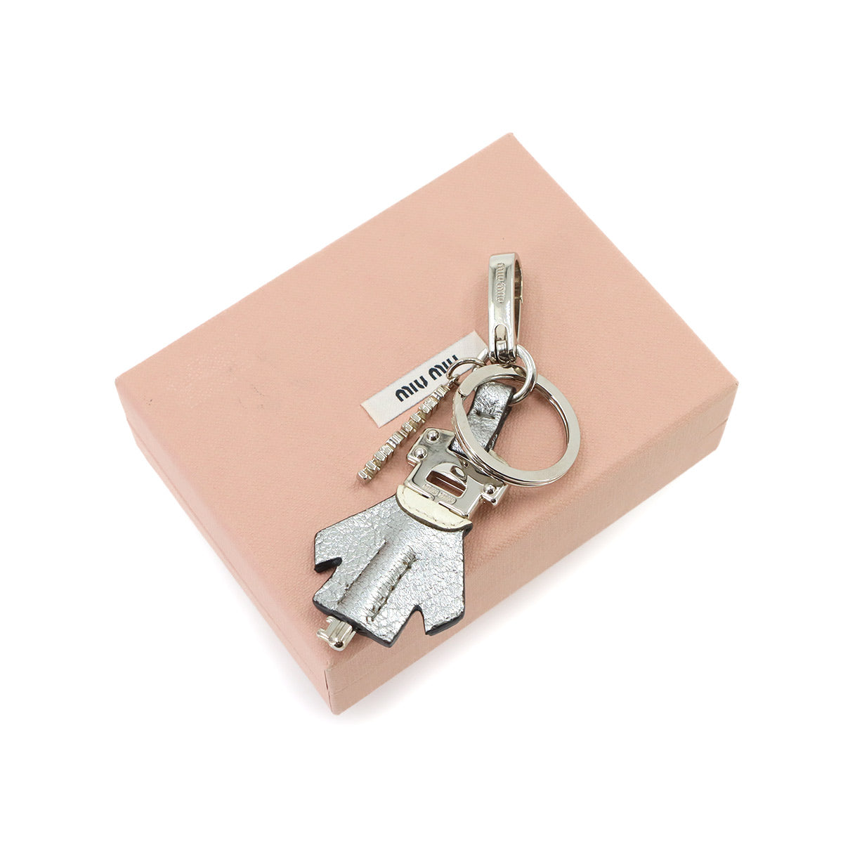 Jacket Motif Bag Charm Key Charm Leather Silver Purse