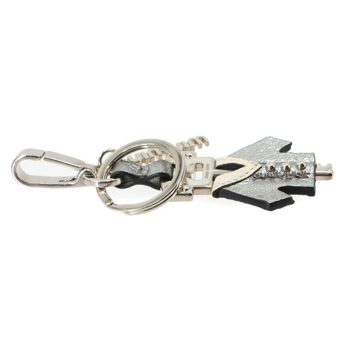 Jacket Motif Bag Charm Key Charm Leather Silver Purse