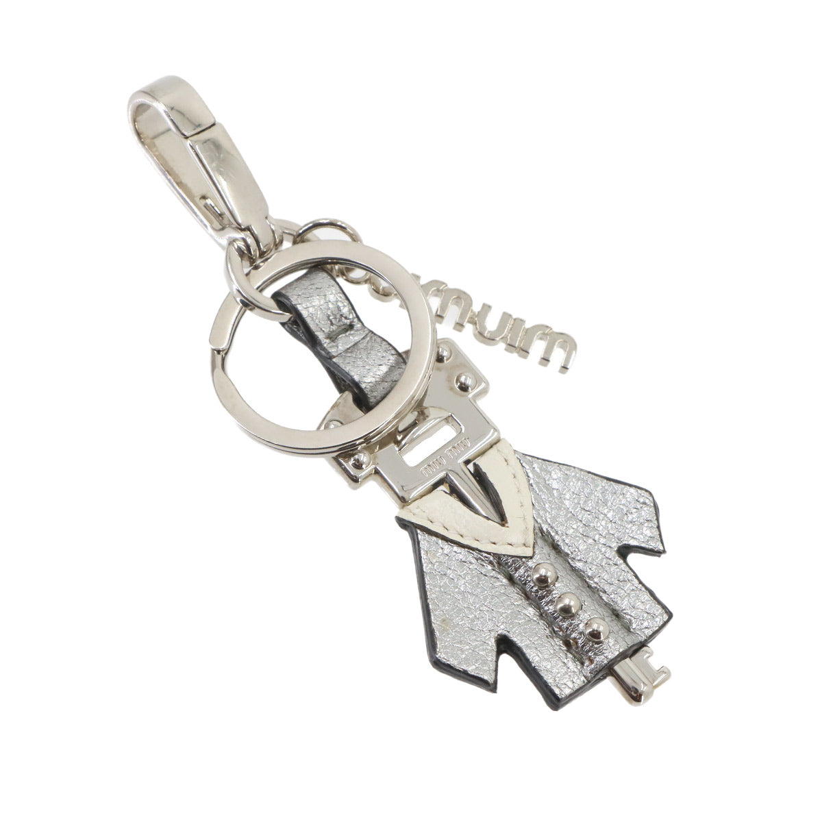 Jacket Motif Bag Charm Key Charm Leather Silver Purse
