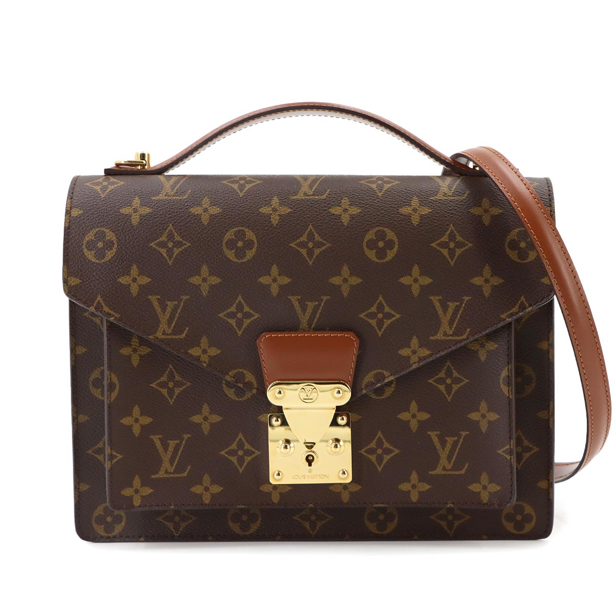 Monogram Monceau 2way Hand Shoulder Bag Leather Brown
