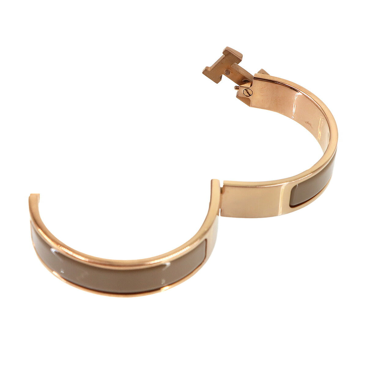 Clic H PM Bangle Bracelet Marron Glace Rose Gold Accessory