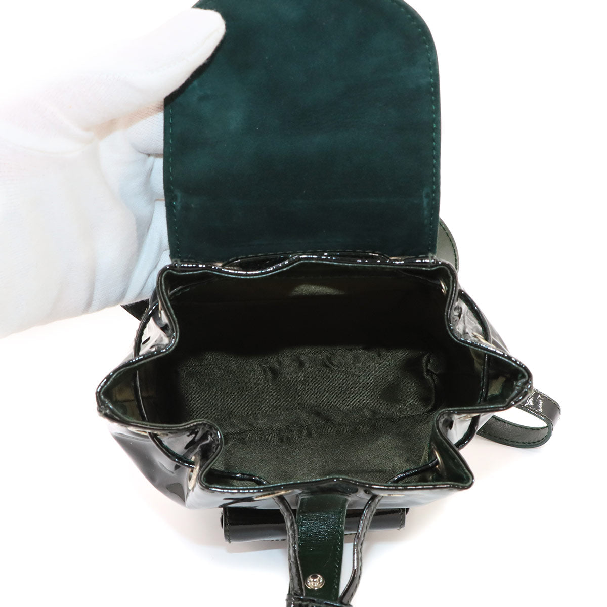 Bamboo Backpack Enamel Black Purse