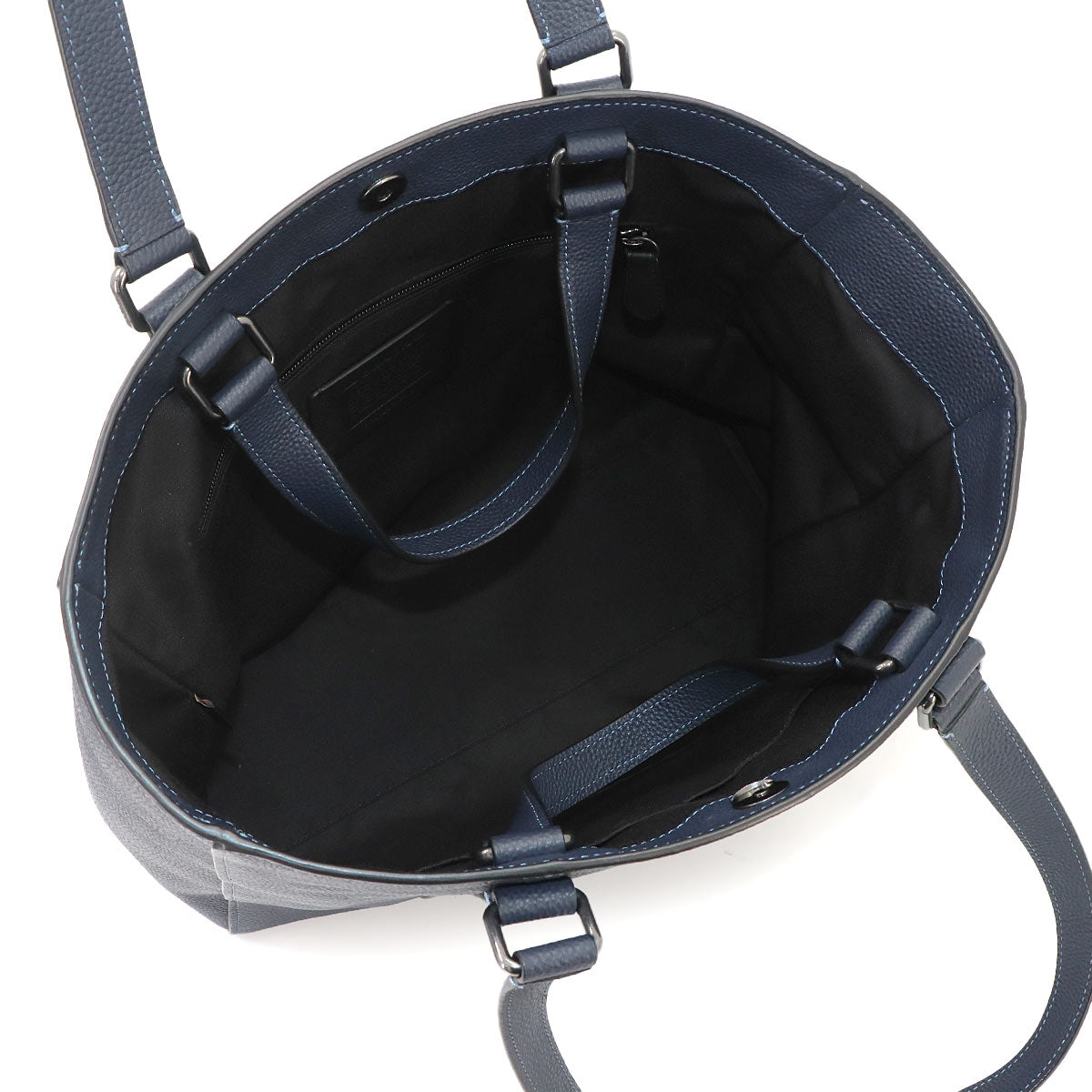 Hudsun Tote Bag Leather Navy C8157 Purse