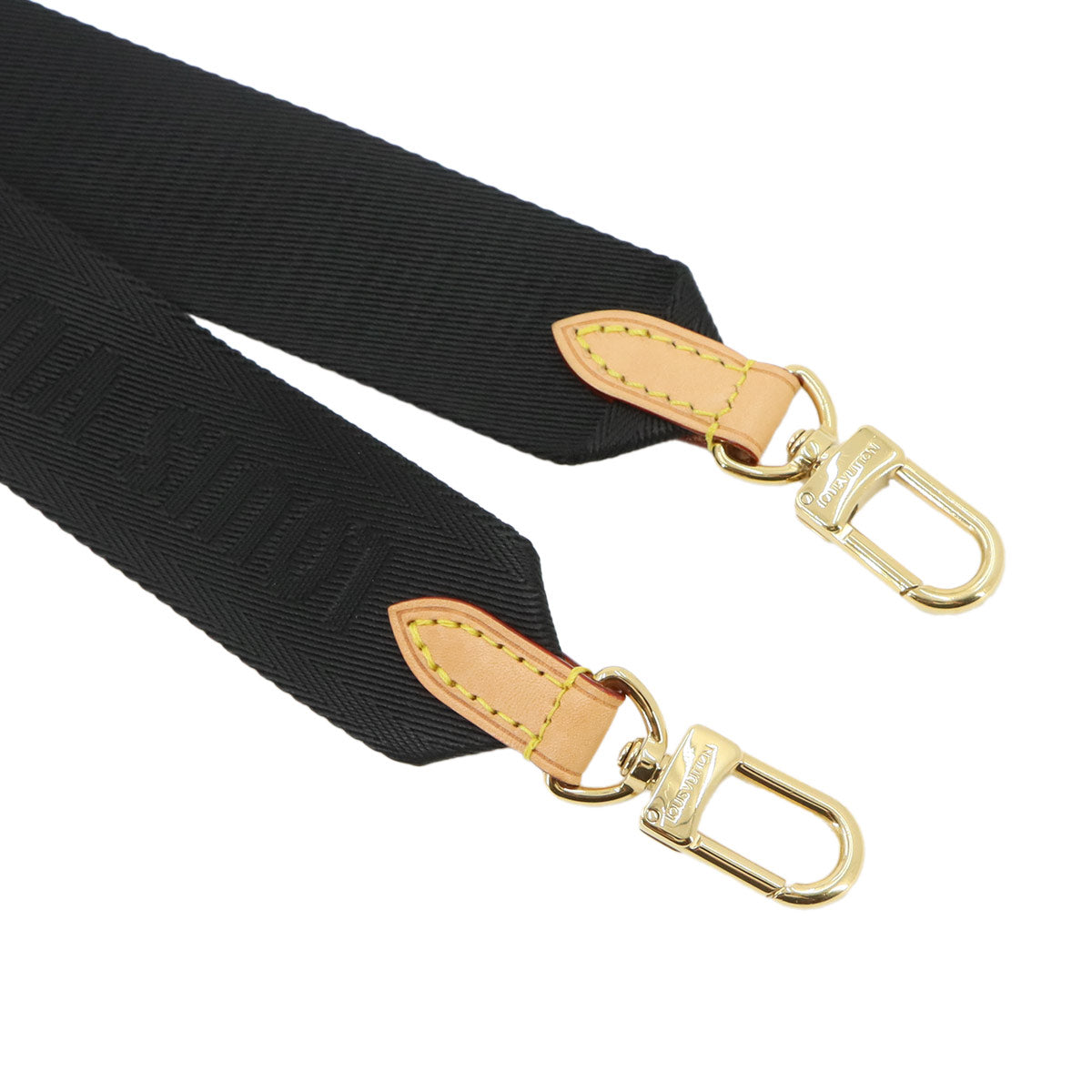 Monogram Shoulder Strap Nylon Leather Black J02487