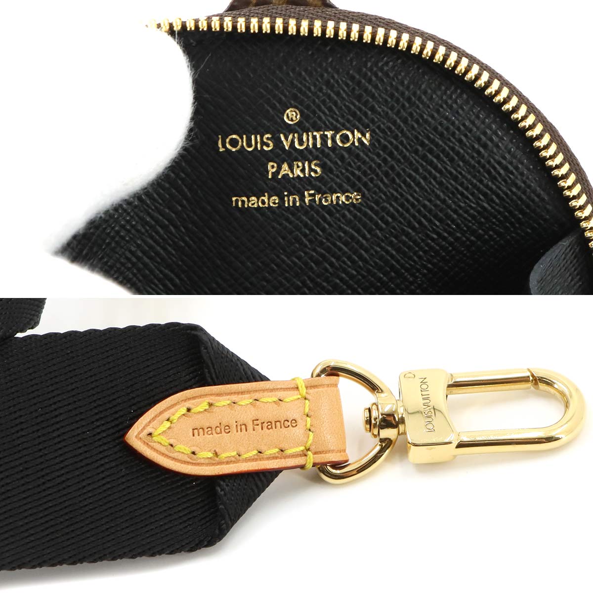Monogram Shoulder Strap Nylon Leather Black J02487
