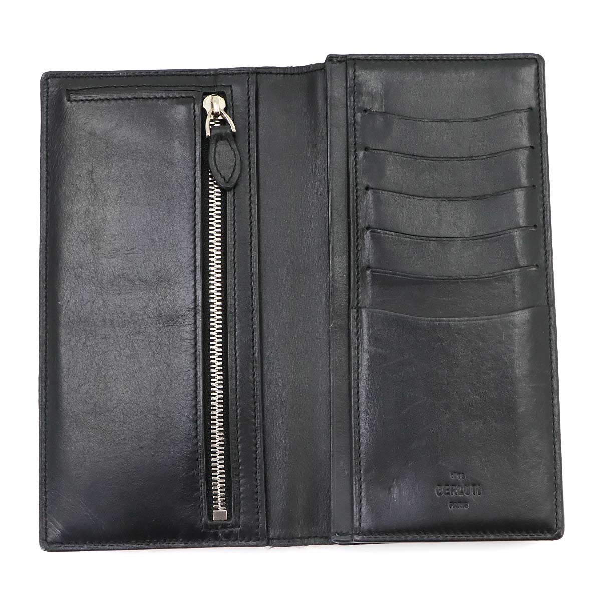 Calligraphy Santal Scritto Long Wallet Venetian Leather Gray