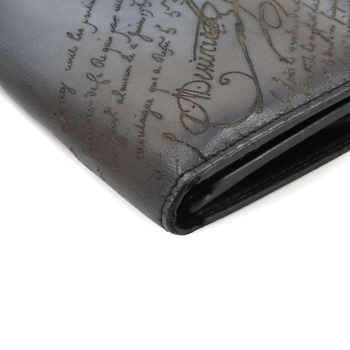 Calligraphy Santal Scritto Long Wallet Venetian Leather Gray