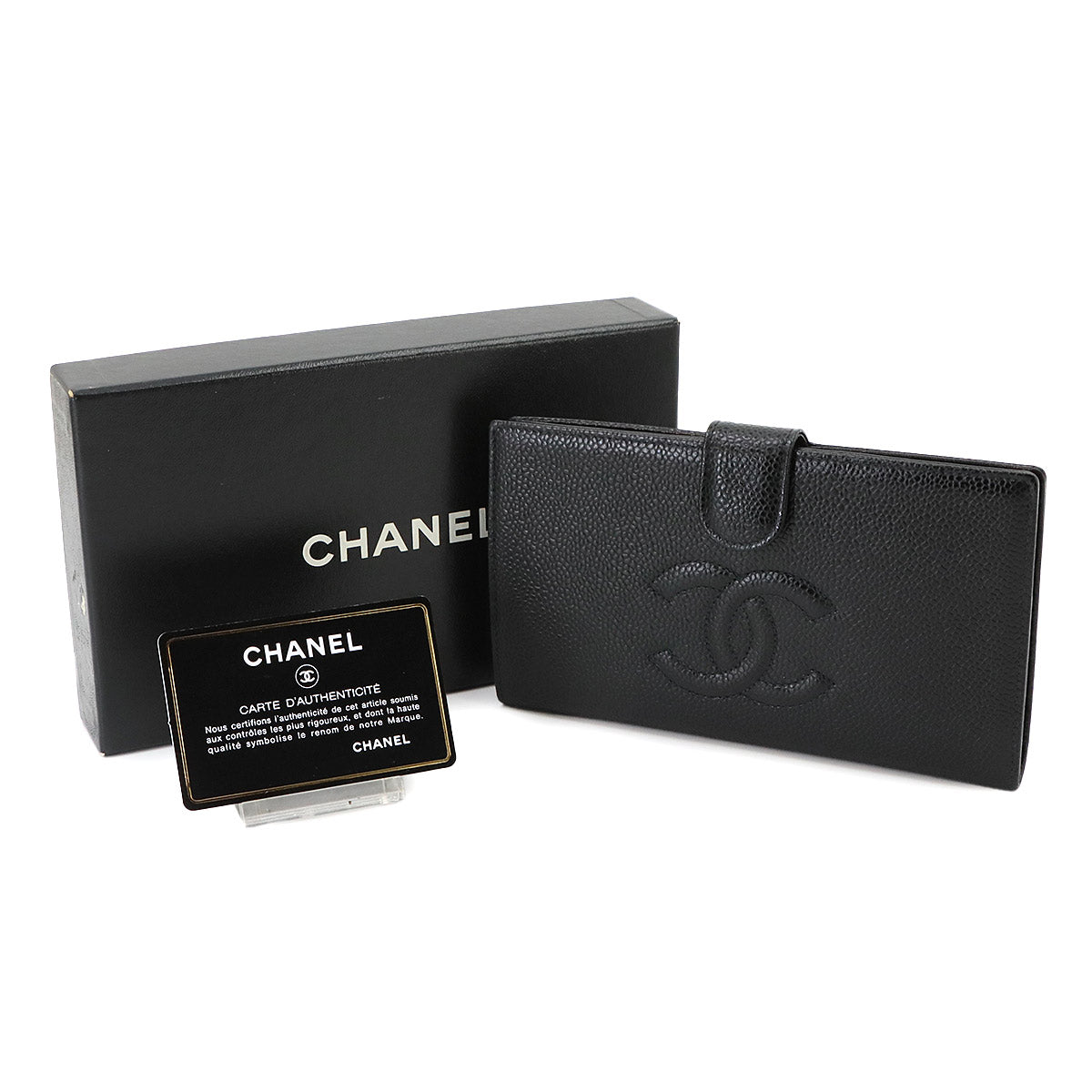 Long Wallet Leather Black A13498 Coco Logos