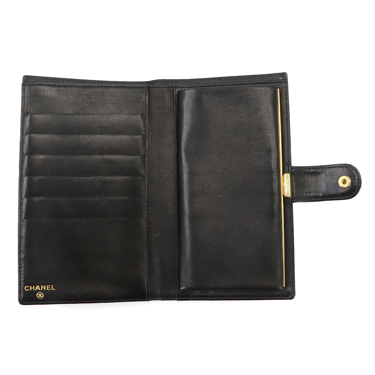 Long Wallet Leather Black A13498 Coco Logos