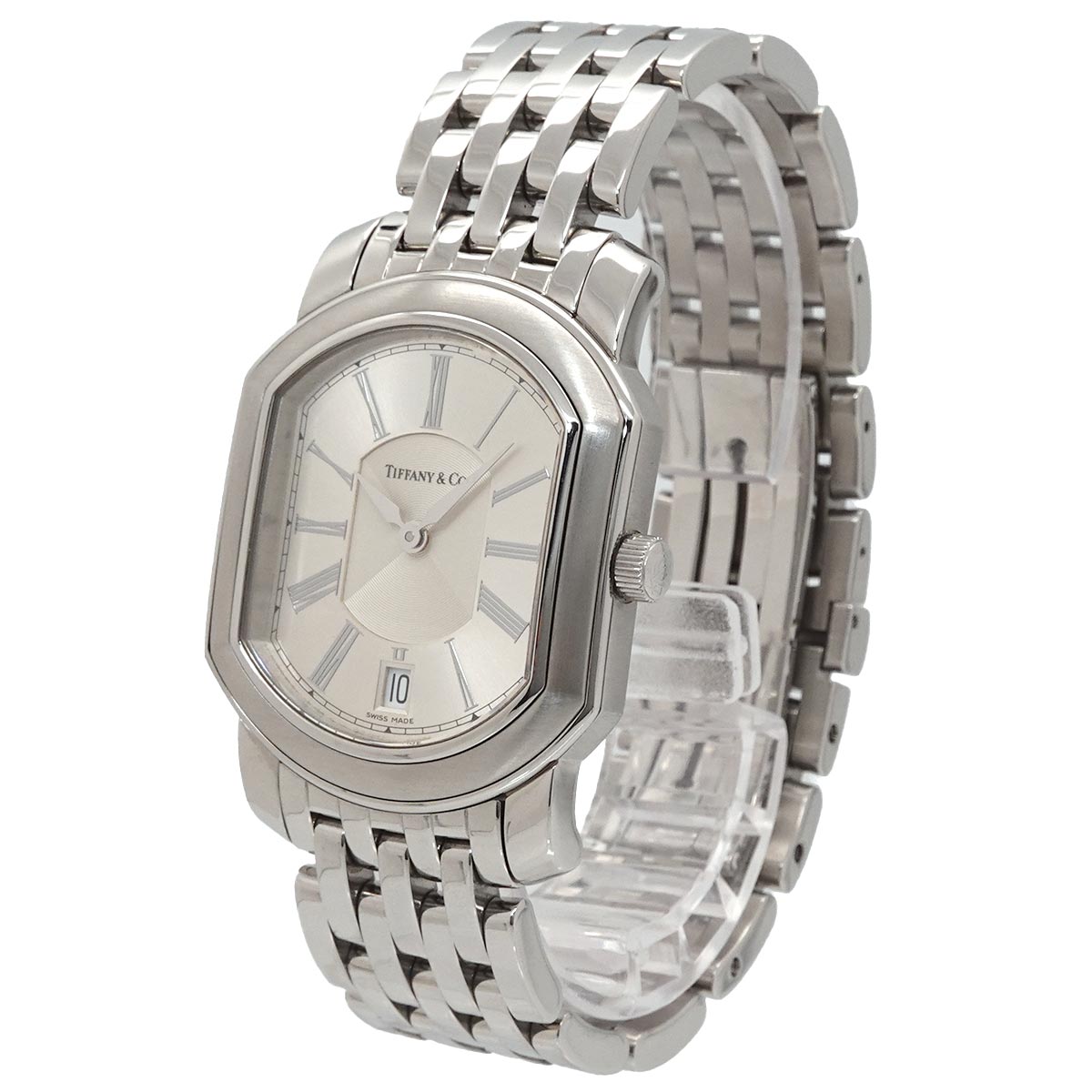 Mark Coupe Date Quartz Silver Dial Mens Wrist Watch