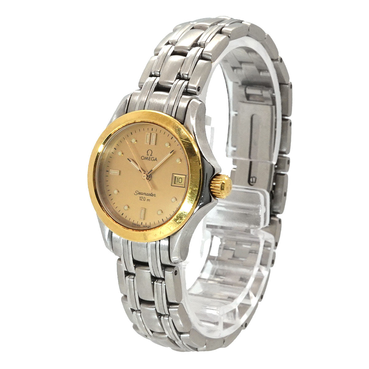 Seamaster 120 YG Date Quartz Gold Dial Ladies Watch