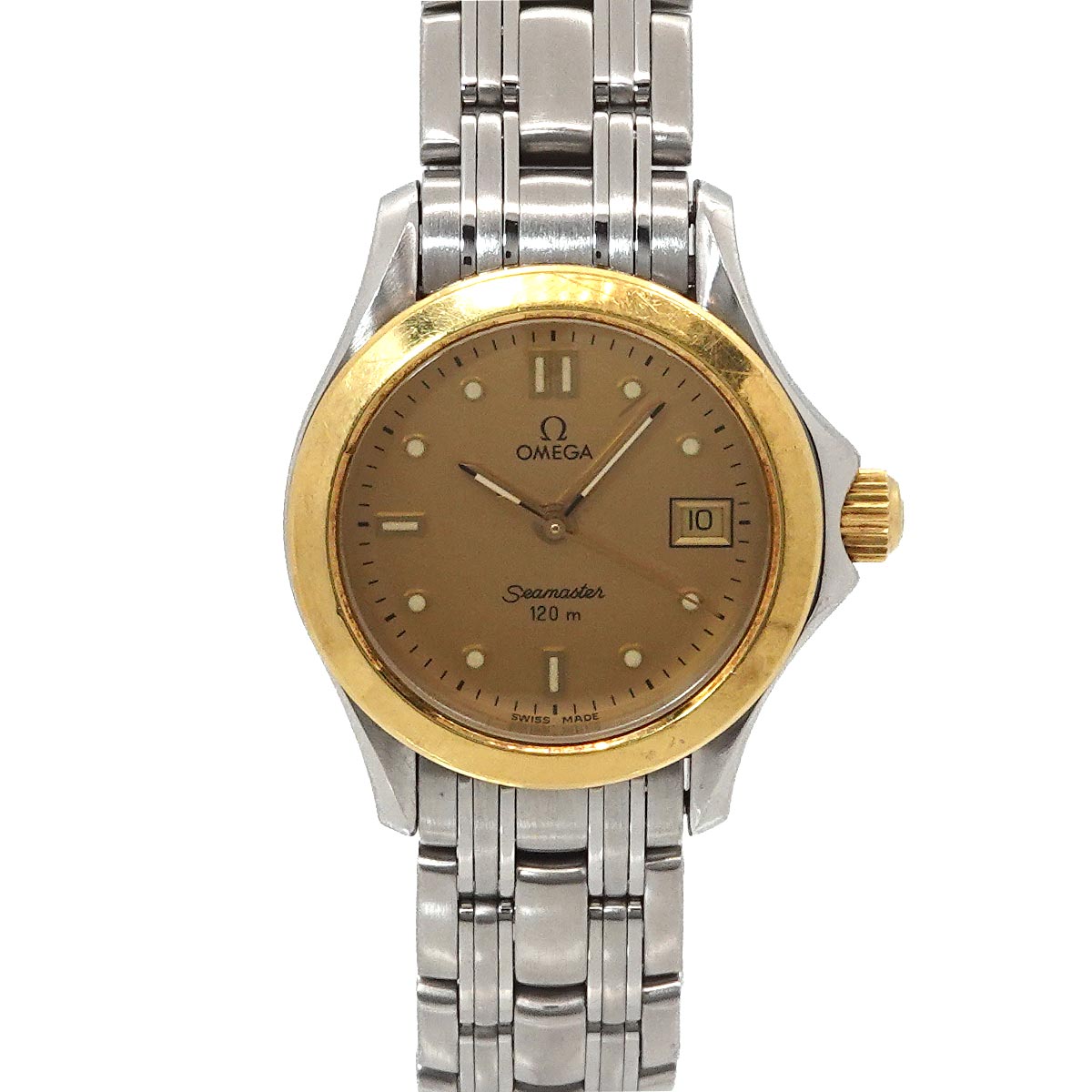 Seamaster 120 YG Date Quartz Gold Dial Ladies Watch