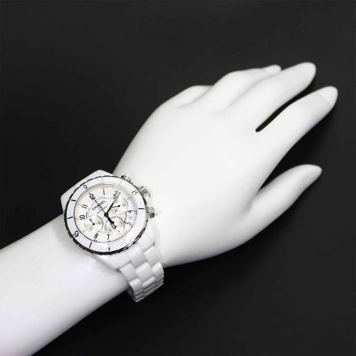 J12 41mm H1007 Chronograph Automatic White Dial Mens Watch