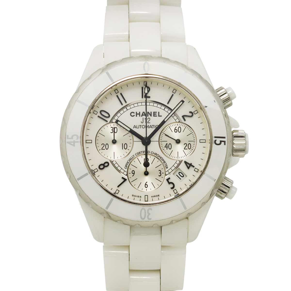 J12 41mm H1007 Chronograph Automatic White Dial Mens Watch