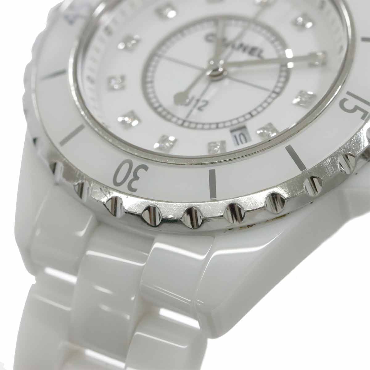 J12 33mm H1628 12P Diamond Quartz White Dial Ladies Watch