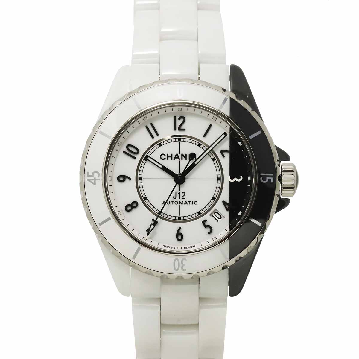 J12 Paradox H6515 Automatic Date White Black Dial Mens Watch
