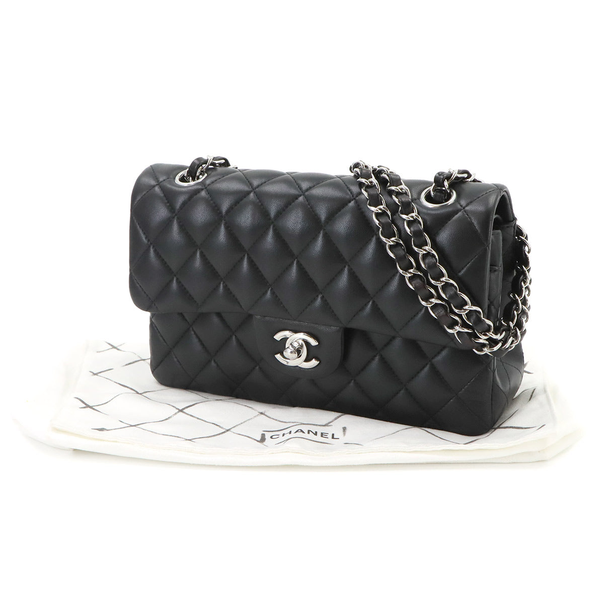 Matelasse 23 Chain Shoulder Bag Leather Black A01113 Purse