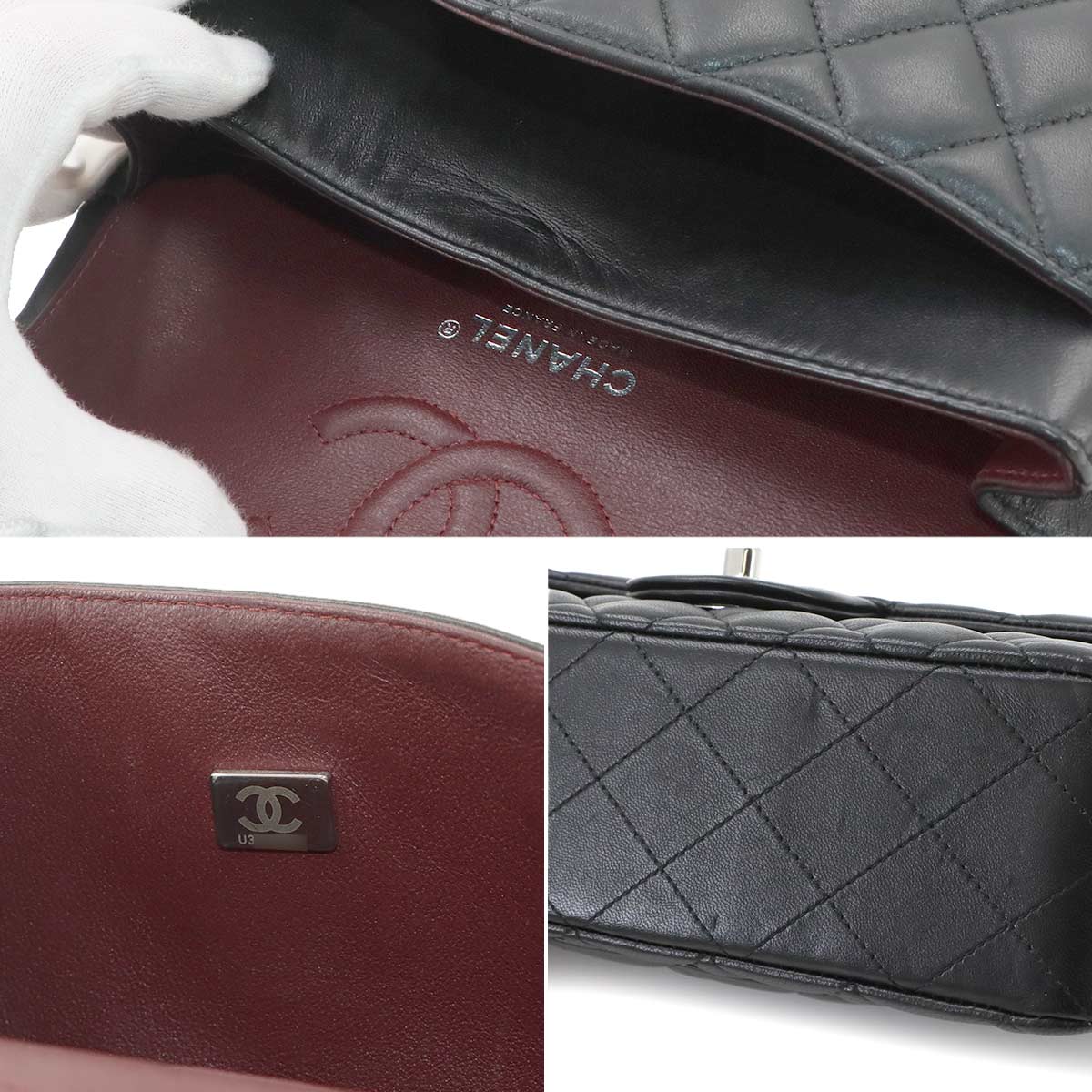 Matelasse 23 Chain Shoulder Bag Leather Black A01113 Purse