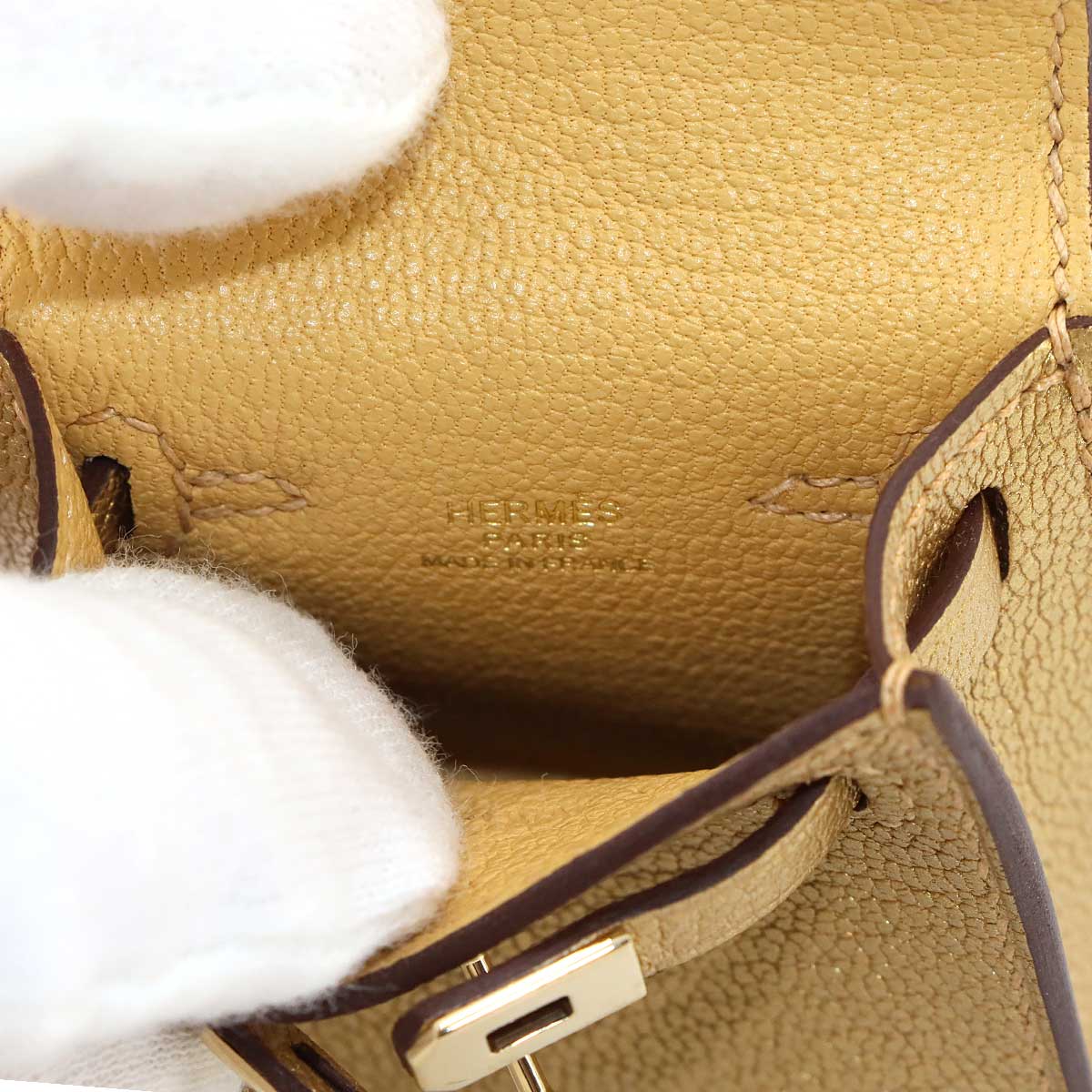 Kelly Twilly Bag Charm Chevre Gold