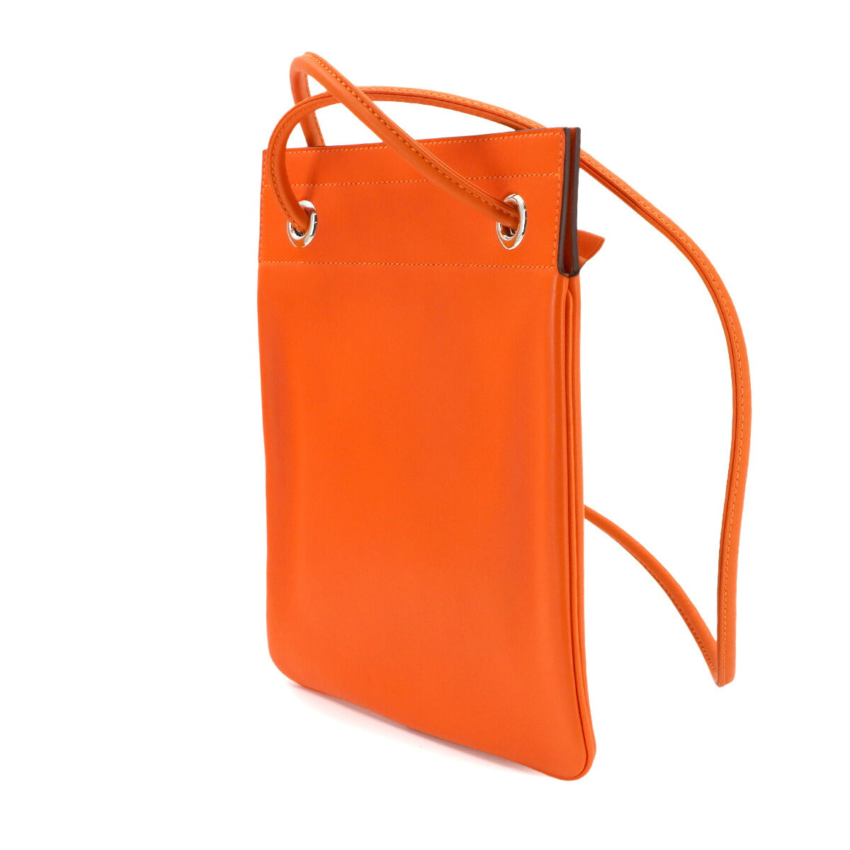 Aline Mini Shoulder Bag Veau Swift Feu Purse Orange