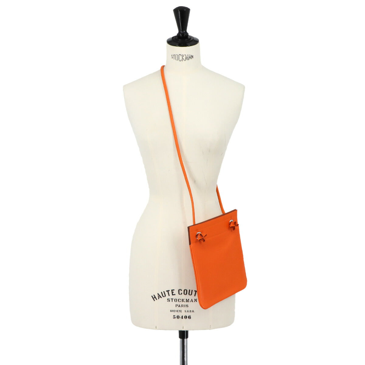 Aline Mini Shoulder Bag Veau Swift Feu Purse Orange