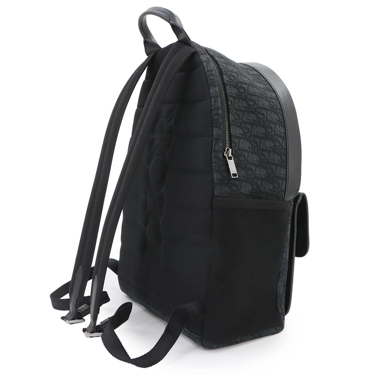 Jett Oblique Backpack Canvas Leather Black Purse