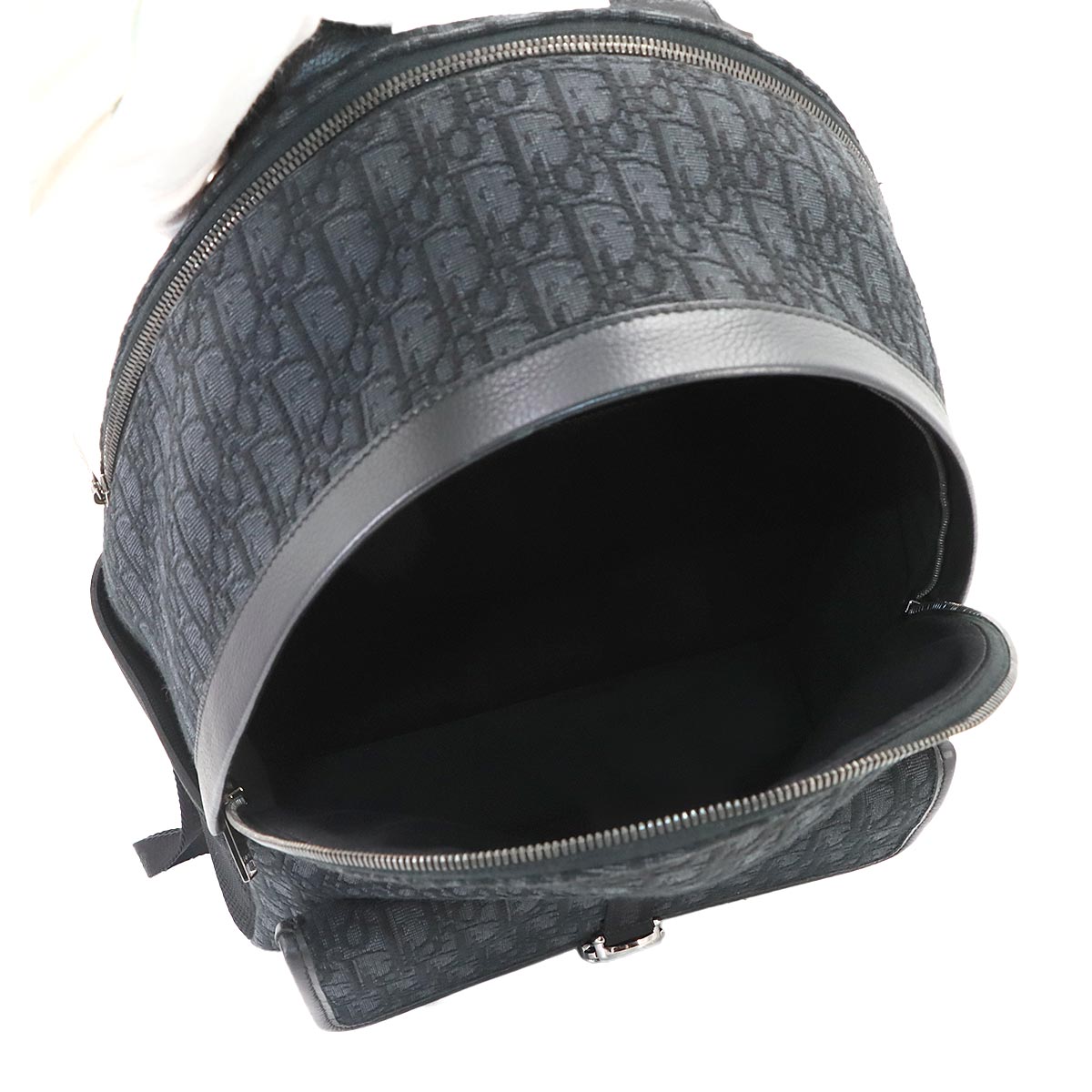 Jett Oblique Backpack Canvas Leather Black Purse