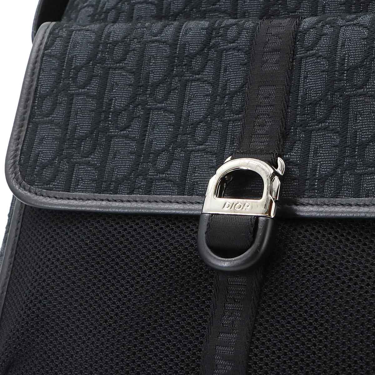Jett Oblique Backpack Canvas Leather Black Purse