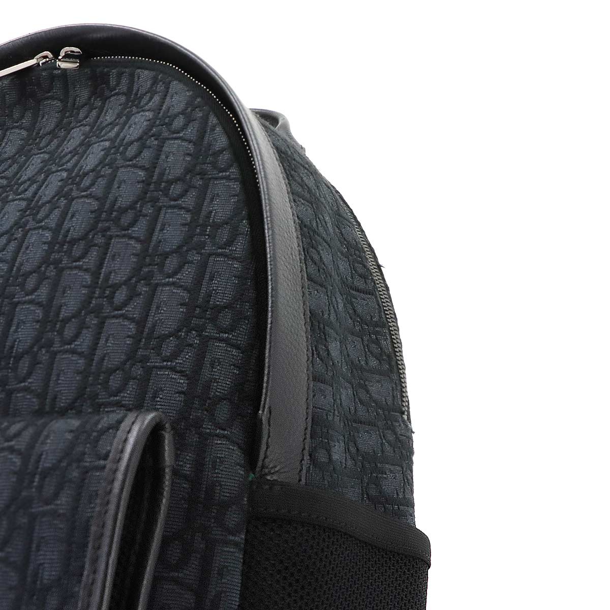 Jett Oblique Backpack Canvas Leather Black Purse