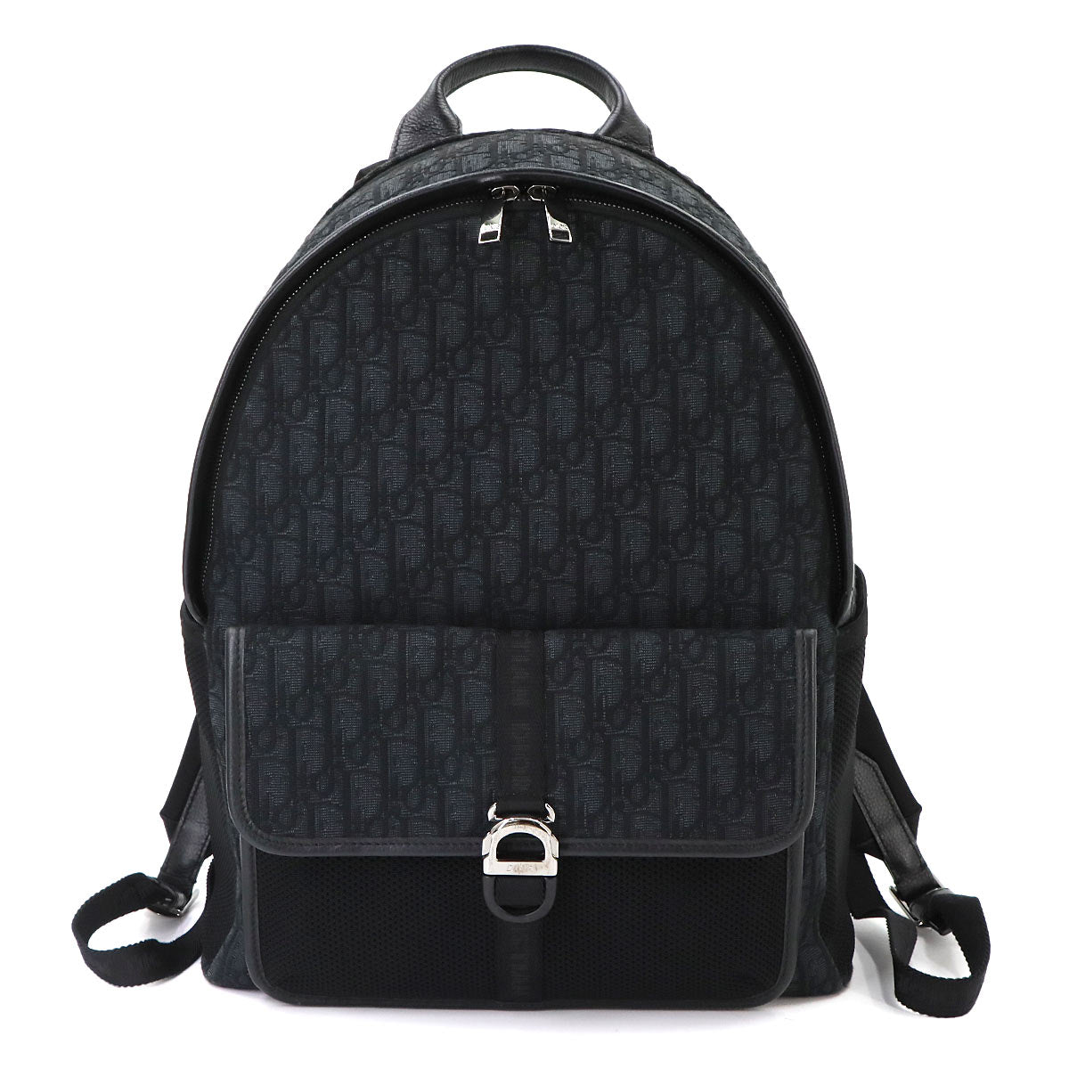 Jett Oblique Backpack Canvas Leather Black Purse
