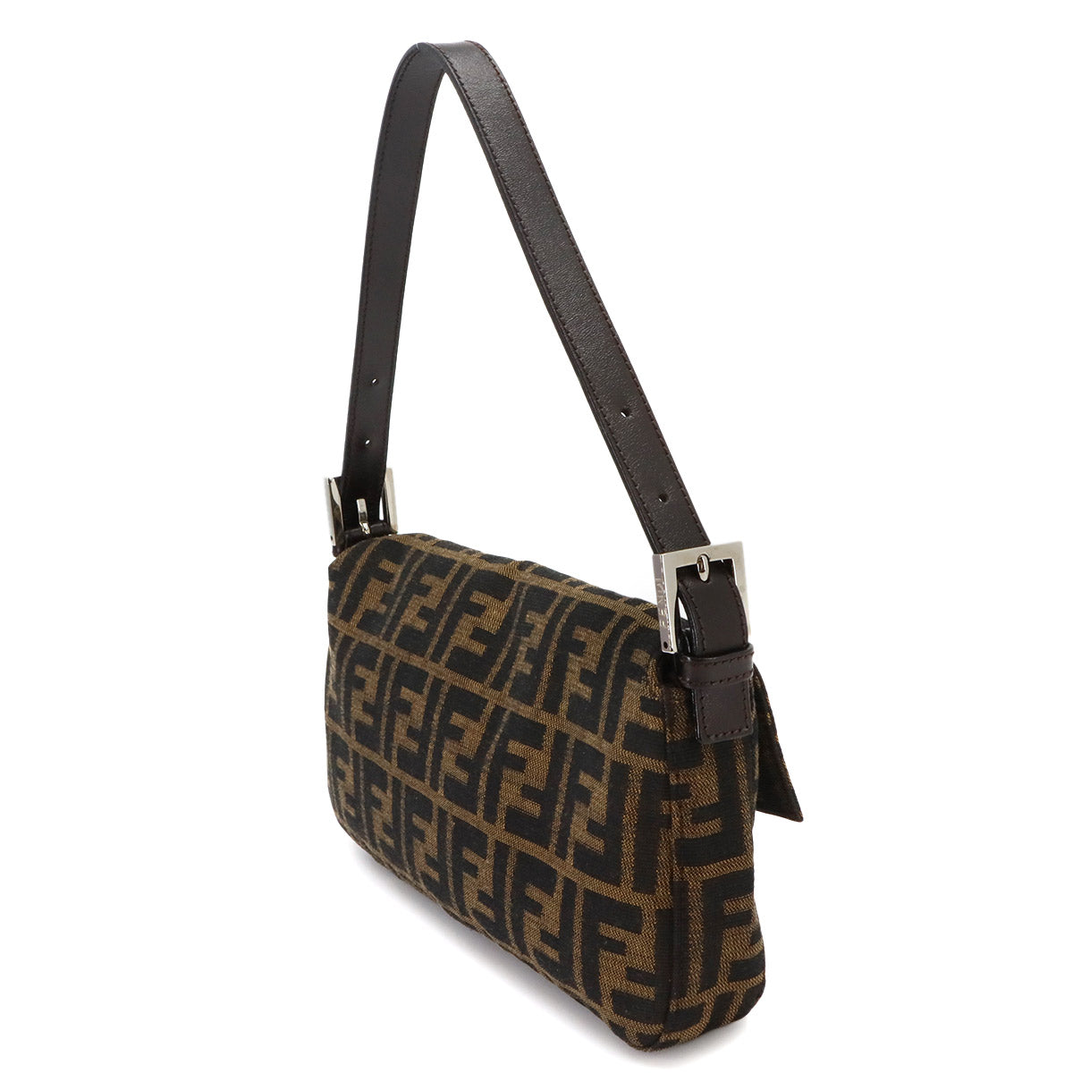 Zucca Mamma Baguette Shoulder Bag Canvas Leather Brown 26424