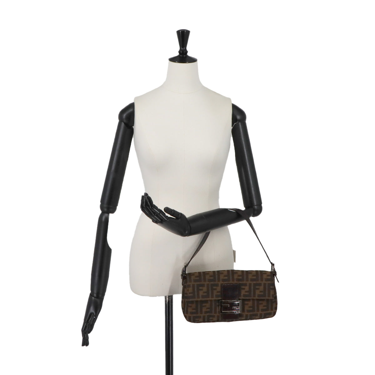 Zucca Mamma Baguette Shoulder Bag Canvas Leather Brown 26424