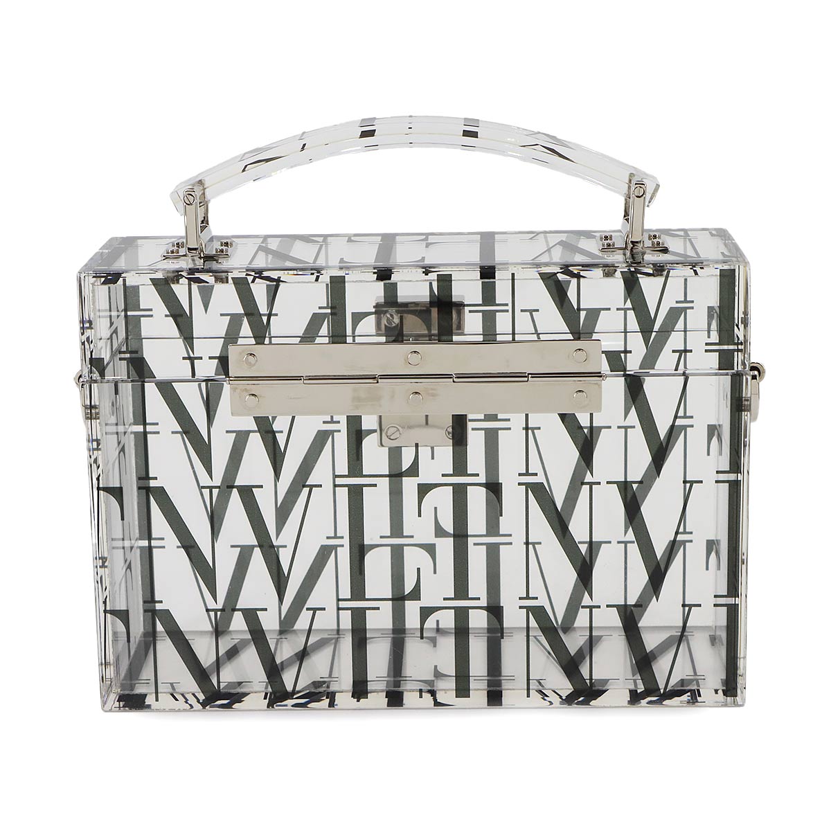 Logo Box Hand Shoulder Bag Acrylic Claear Black