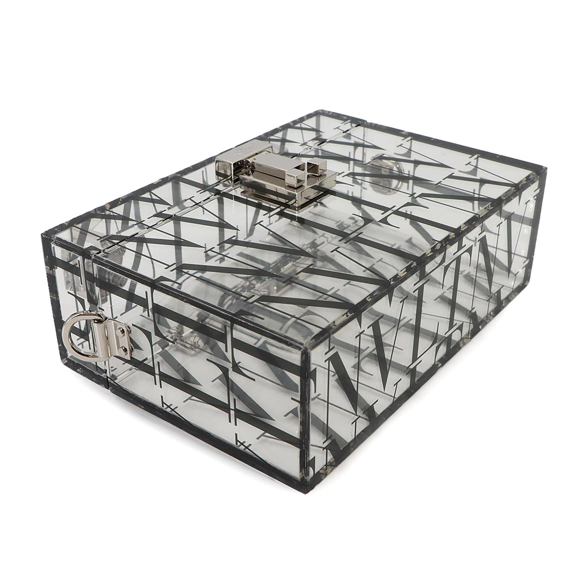Logo Box Hand Shoulder Bag Acrylic Claear Black