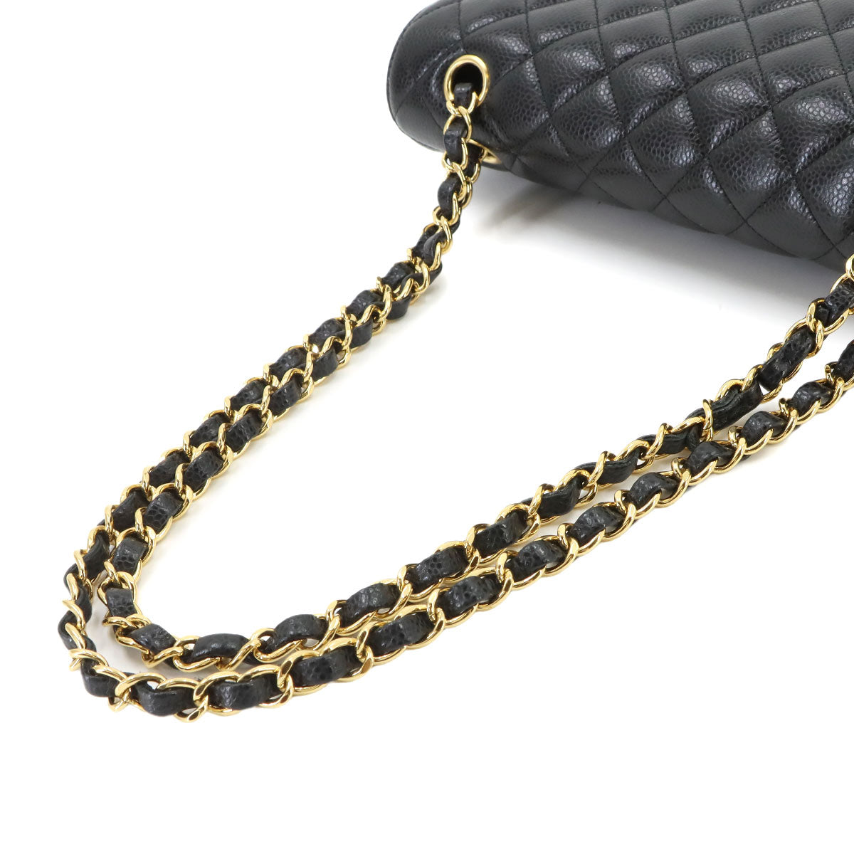 Matelasse 25 Chain Shoulder Bag Leather Black A01112