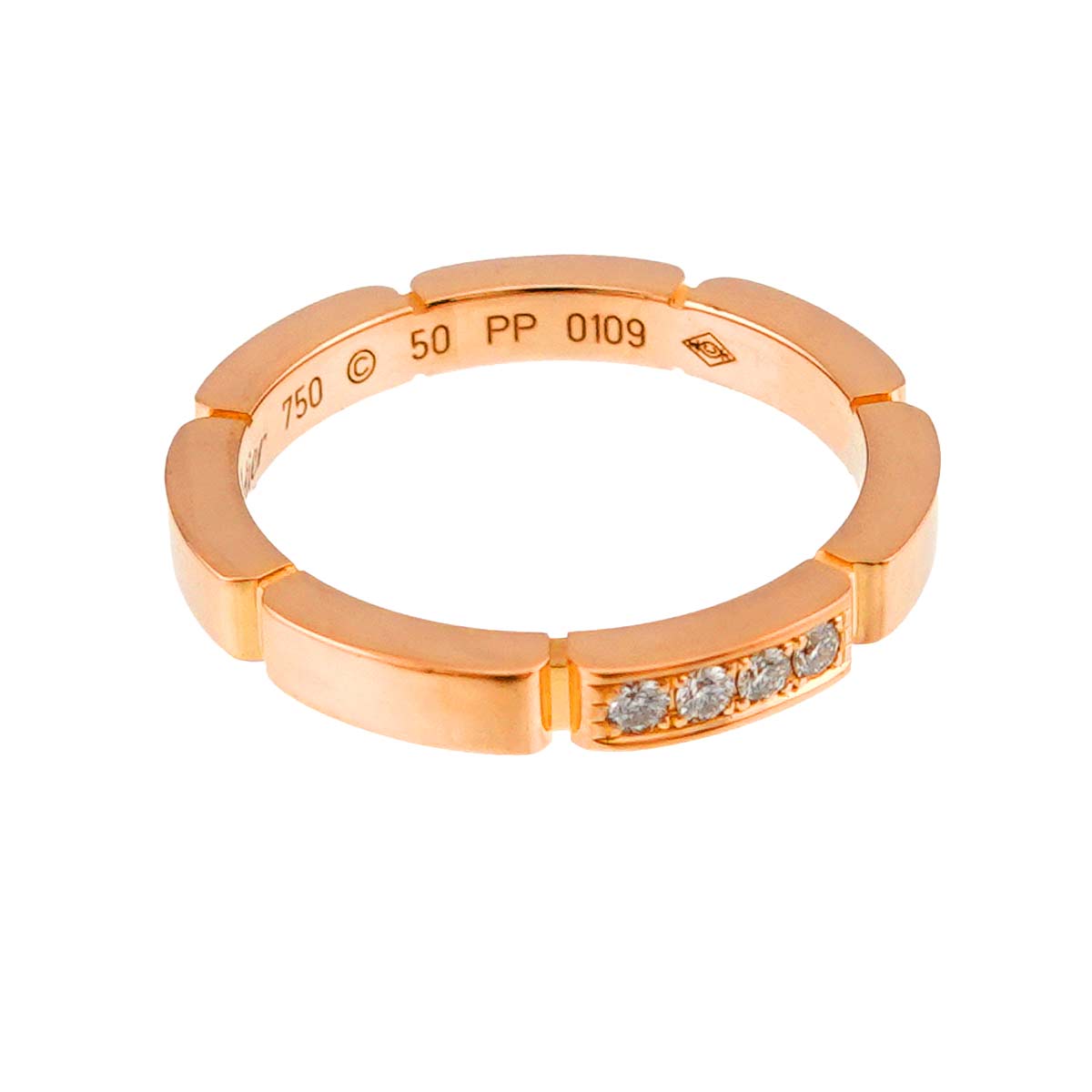 Maillon Panthere Diamond Ring 18K PG size50 5.25(US)