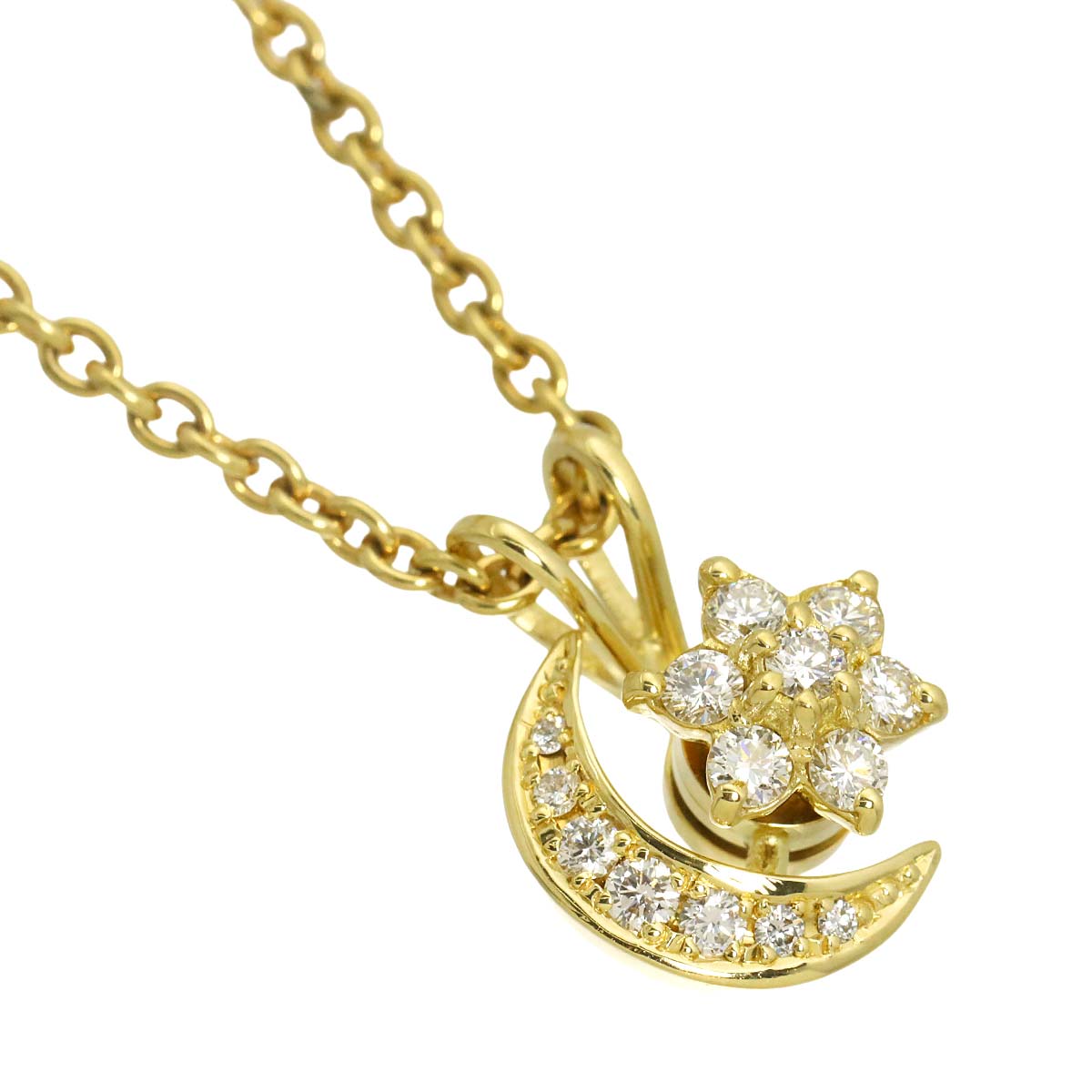 Diamond Swing Necklace 18K Yellow Gold 750