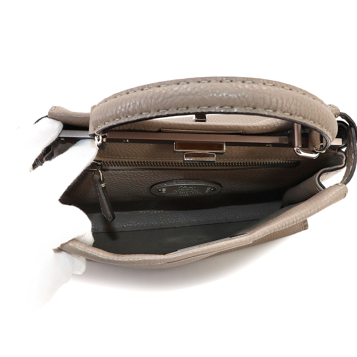 Selleria Peekaboo Regular Hand Shoulder Bag Leather Beige 8BN290