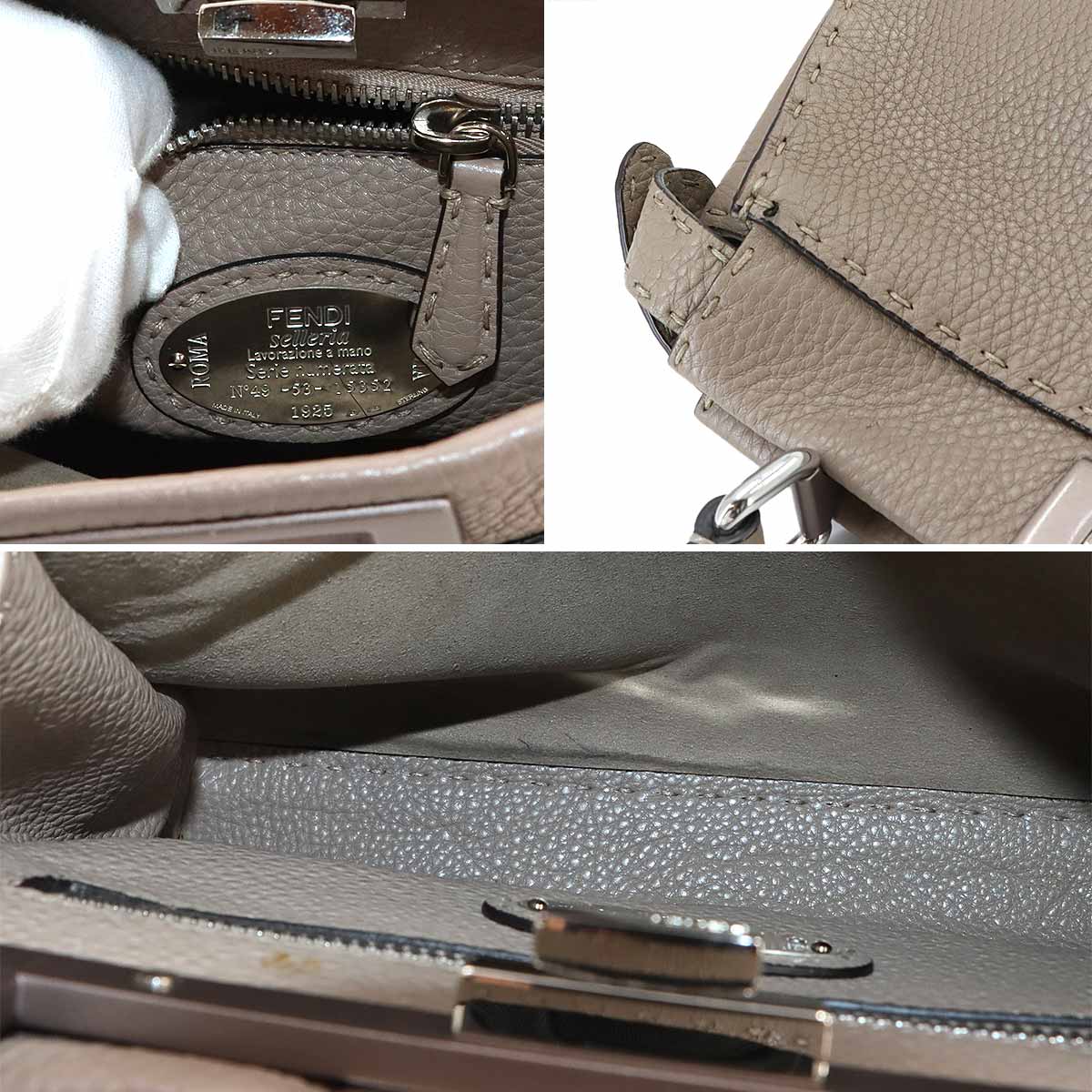 Selleria Peekaboo Regular Hand Shoulder Bag Leather Beige 8BN290