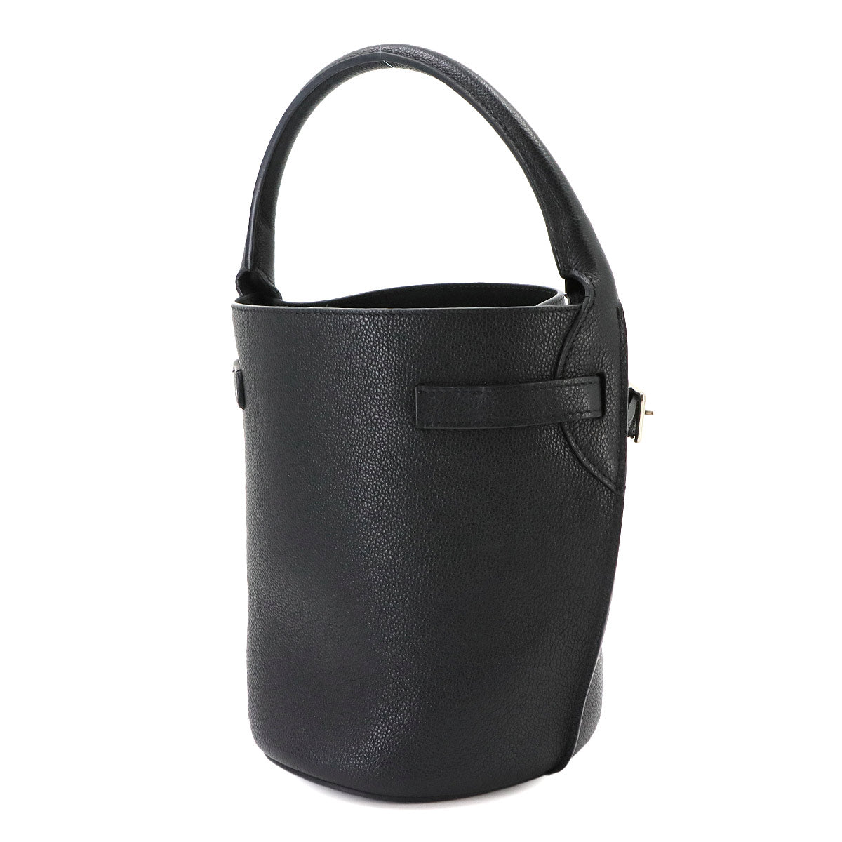 Big Bag Nano Bucket Hand Shoulder Bag Leather Black 187243