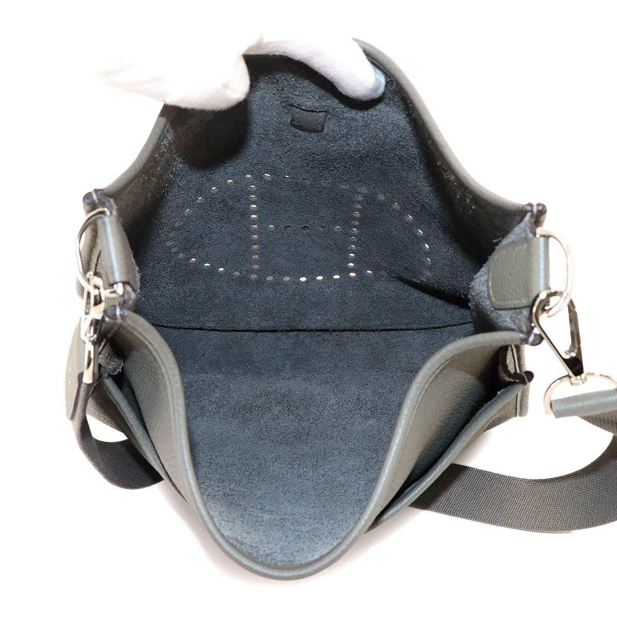 Everlyne 3 PM Shoulder Bag Taurillon Clemence Gris Meyer Purse