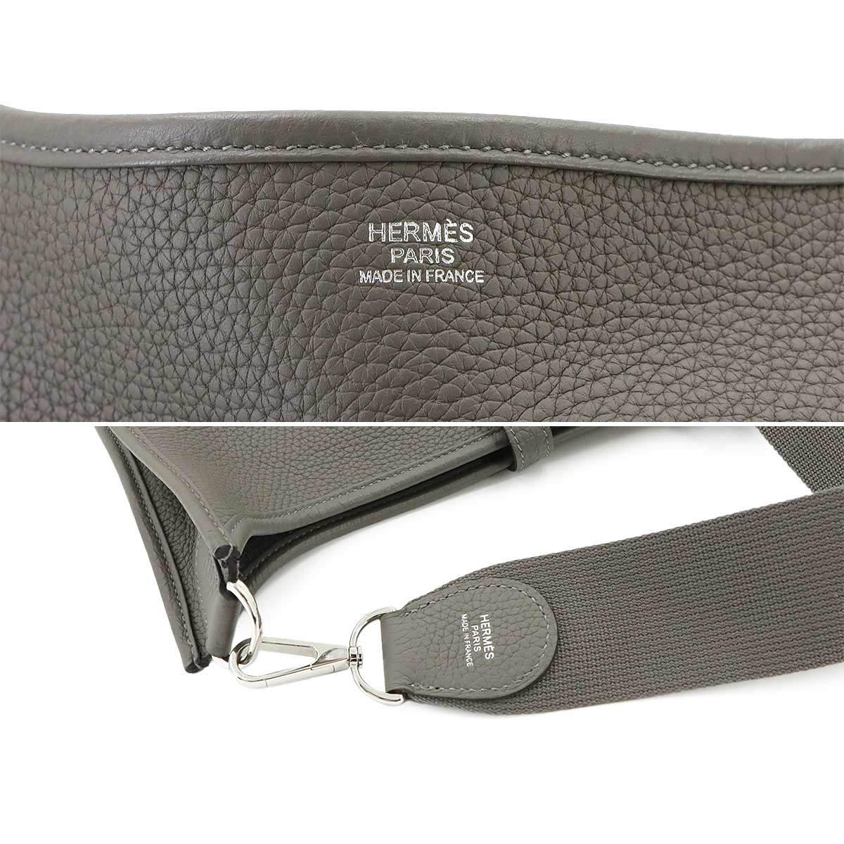 Everlyne 3 PM Shoulder Bag Taurillon Clemence Gris Meyer Purse