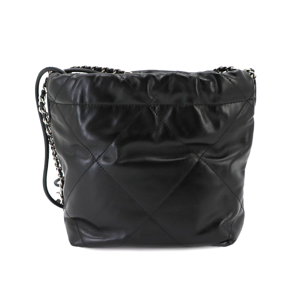 22 Mini Chain Hand Shoulder Bag Leather Black AS3980 Purse