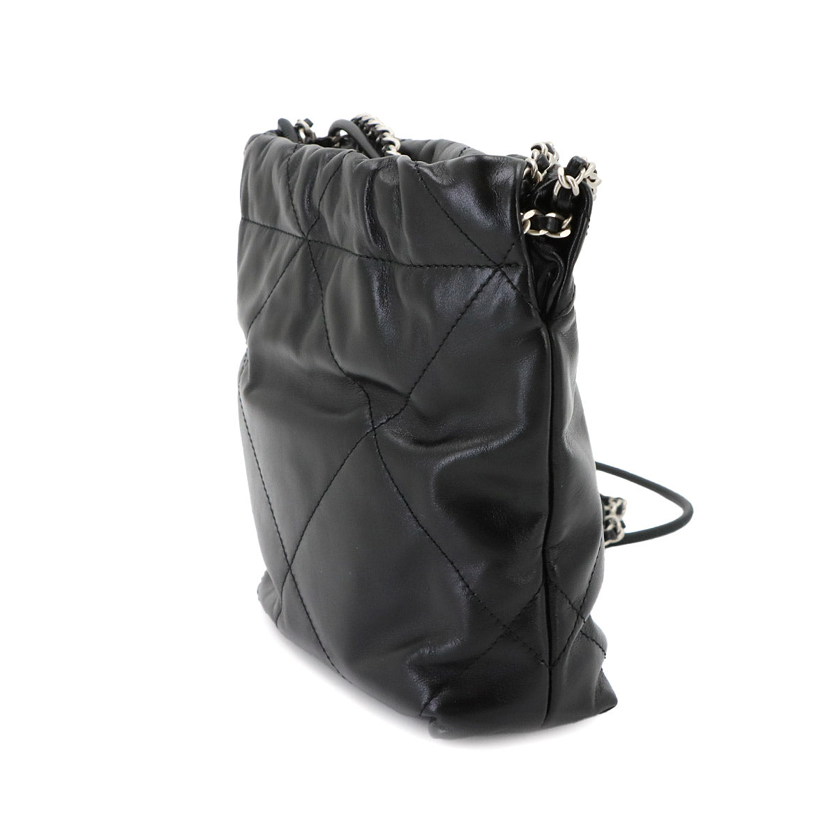22 Mini Chain Hand Shoulder Bag Leather Black AS3980 Purse