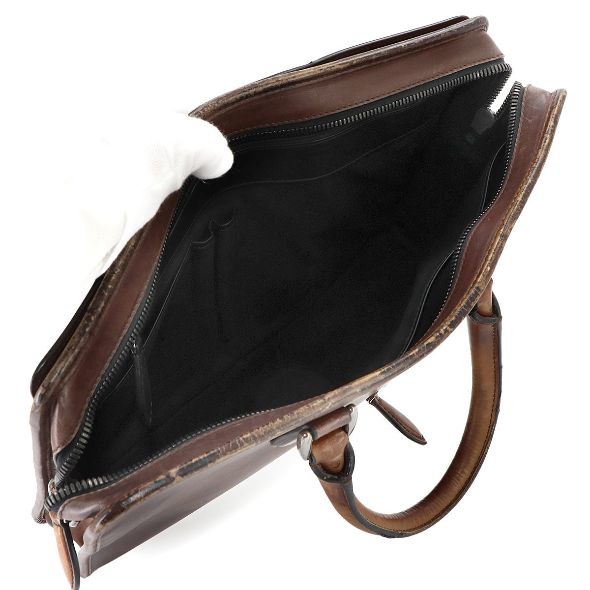 Un Jour Briefcase Business Bag Venezia Leather Brown