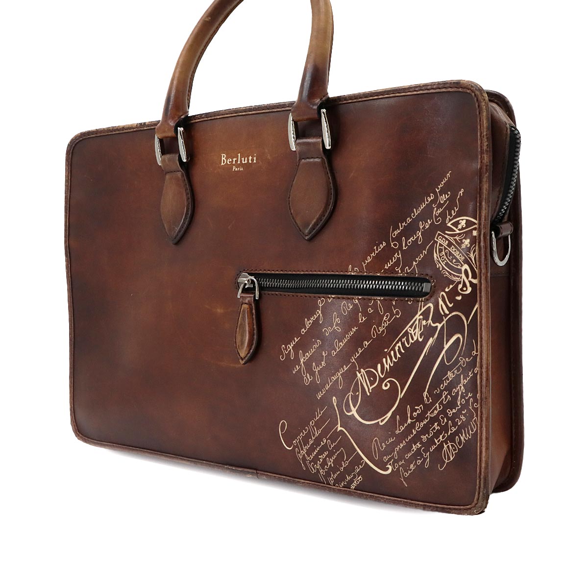 Un Jour Briefcase Business Bag Venezia Leather Brown