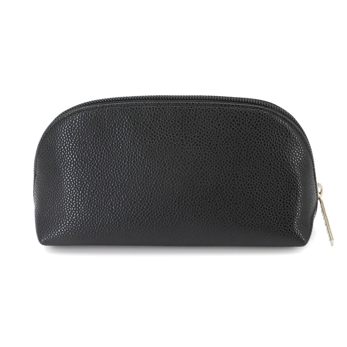 Coco Mark Pouch Caviar Skin Leather Black Purse